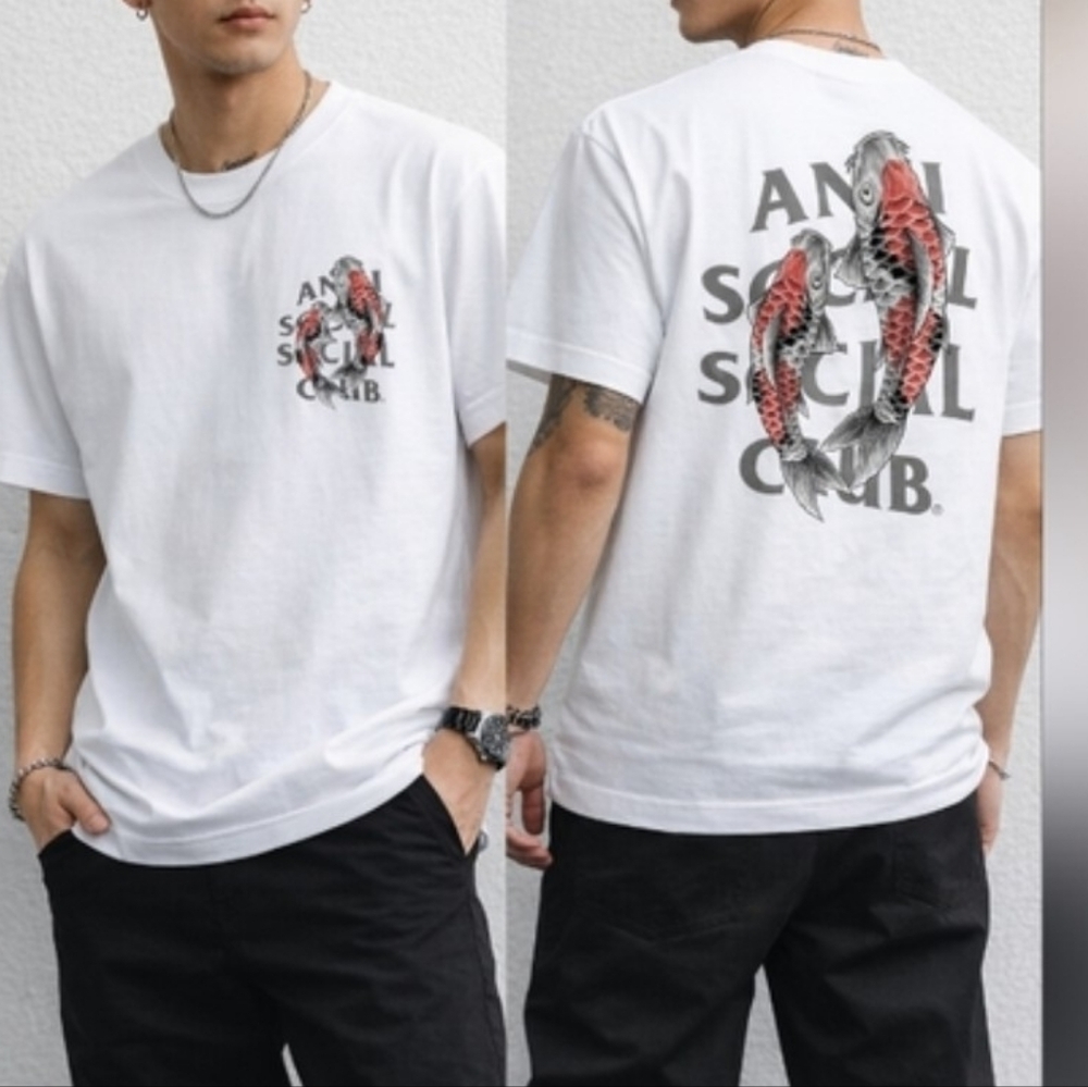 NWT! Anti Social Social Club Koi Garden 3M Reflective T-shirts In White
